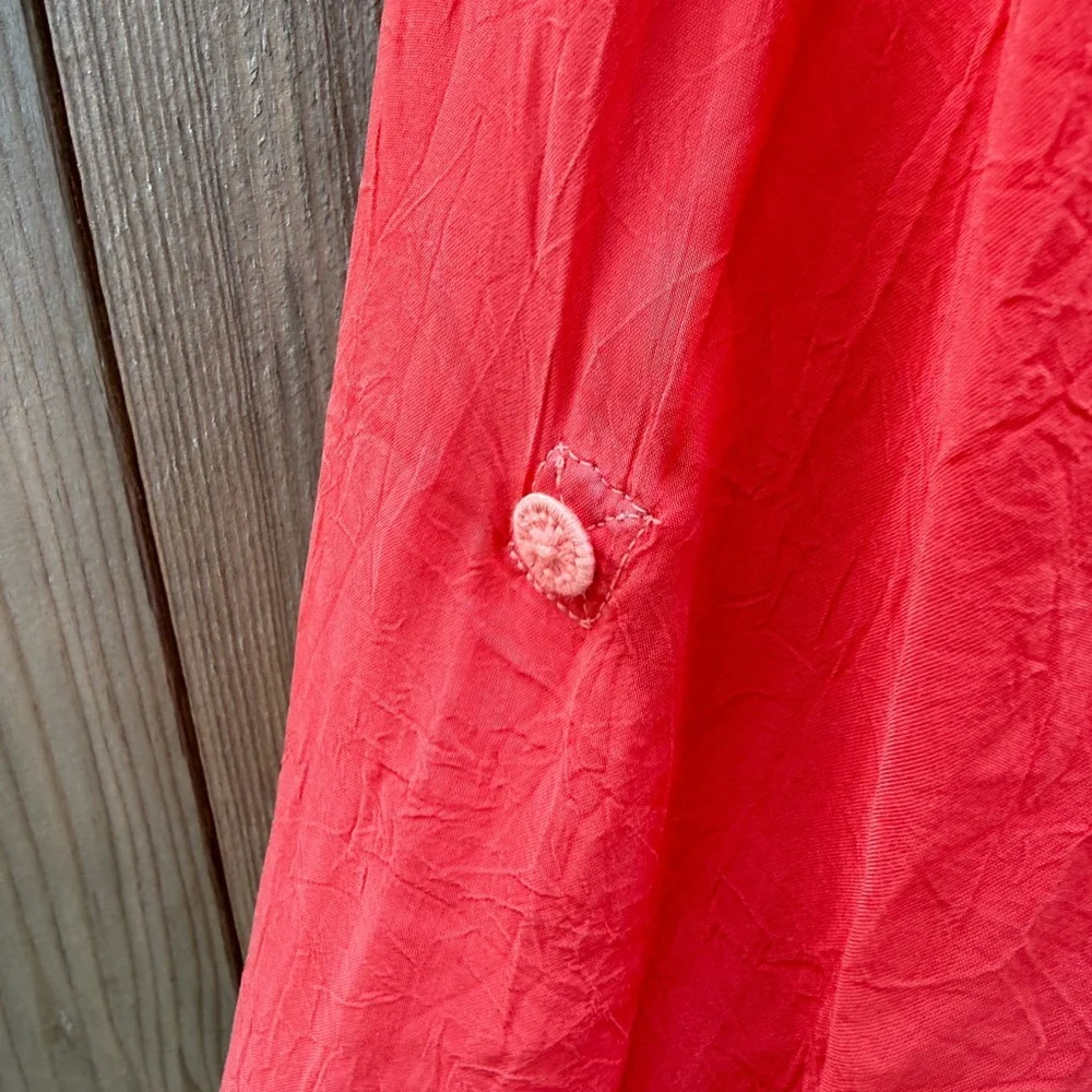 Johnny Was size small bright coral tunic beautiful - Picture 3 of 11